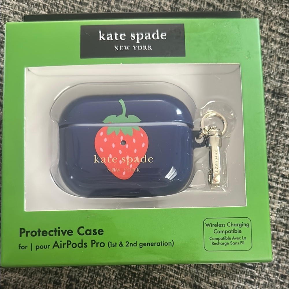 Kate Spade Target Blue AirPods Pro Case with Strawberry Design